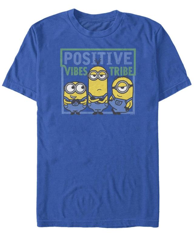 Mens Despicable Me Minions Group Shot Blue Positive Vibes Tribe Tee Med Blue Product Image