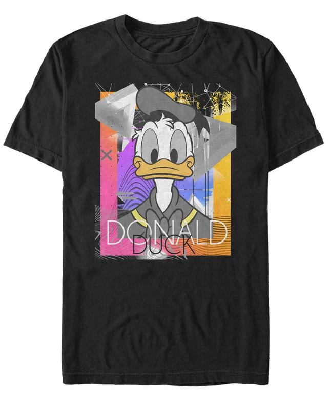 Mens Disney Donald Duck Face Portrait Abstract Background Tee Product Image