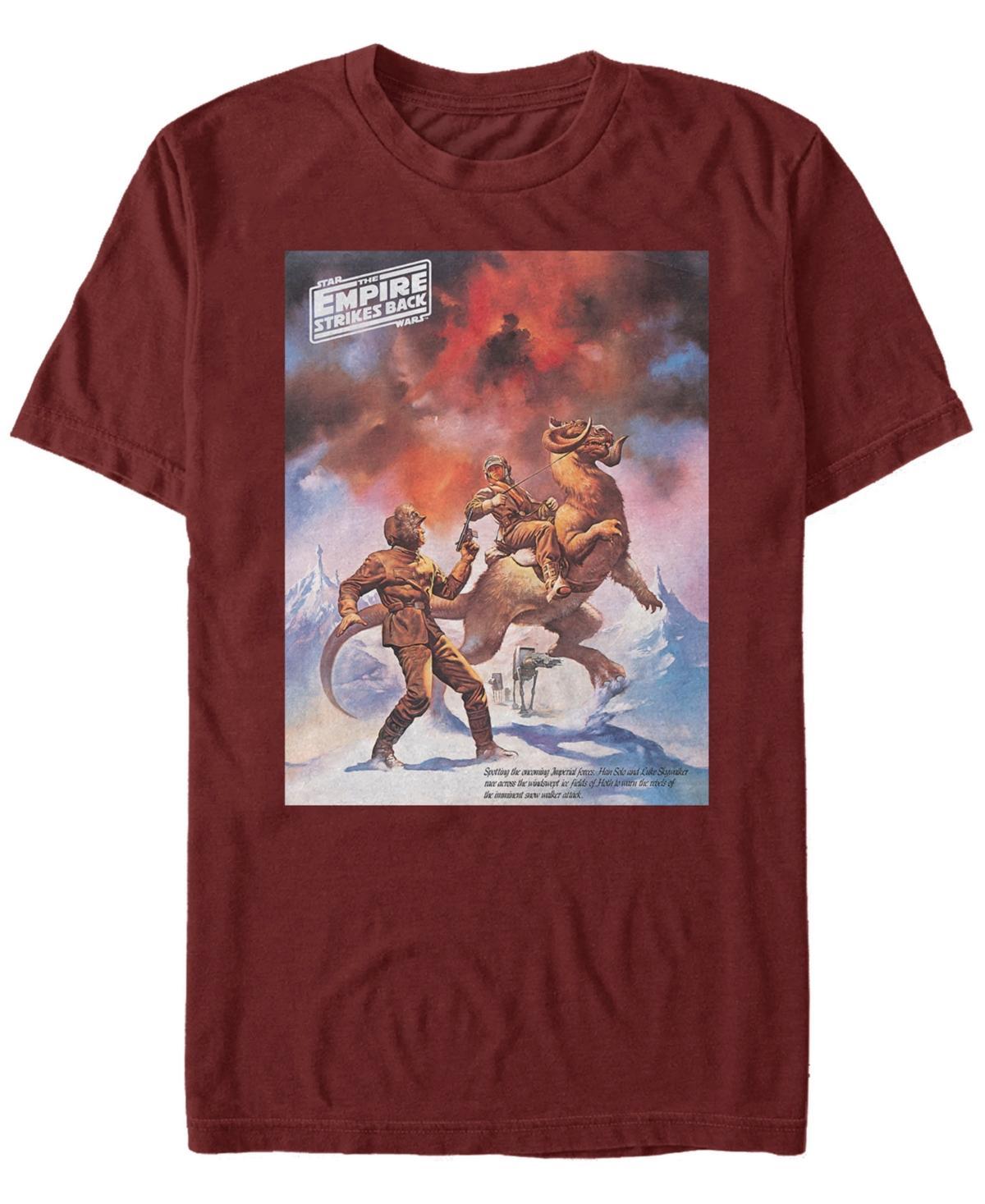 Mens Star Wars Empire Strikes Back Hoth Vintage Poster Tee Red Product Image