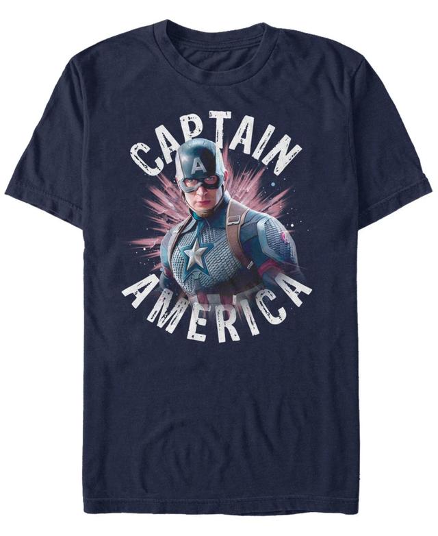 Mens Marvel Avengers Cap Burst Tee Blue Product Image