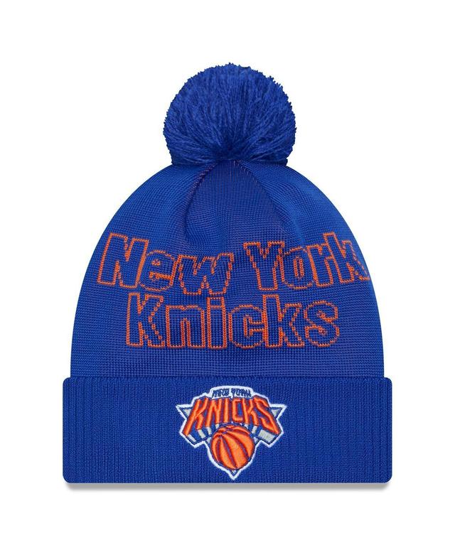 Mens New Era New York Knicks 2023 NBA Draft Cuffed Knit Hat with Pom Product Image