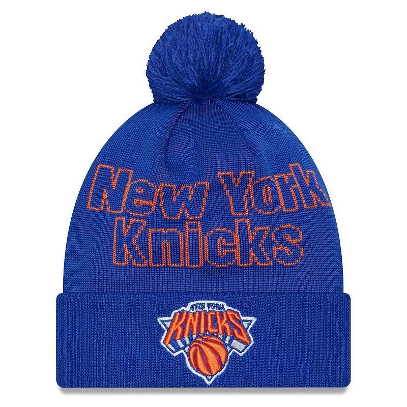 Mens New Era New York Knicks 2023 NBA Draft Cuffed Knit Hat with Pom Product Image