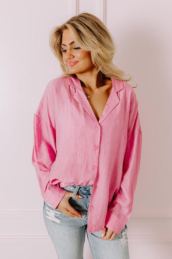 Wisteria Avenue Button Up In Pink Product Image