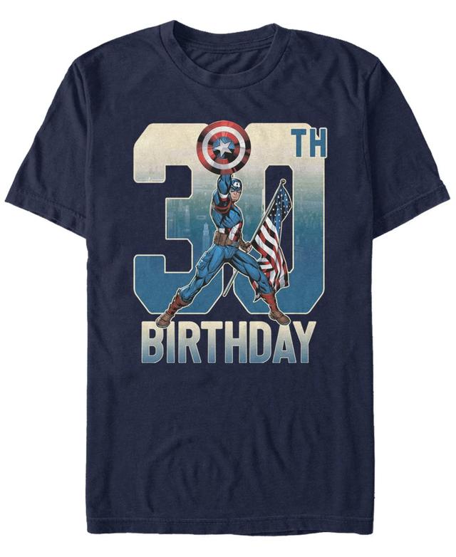 Mens Marvel Captain America 30th Birthday Tee Blue Product Image