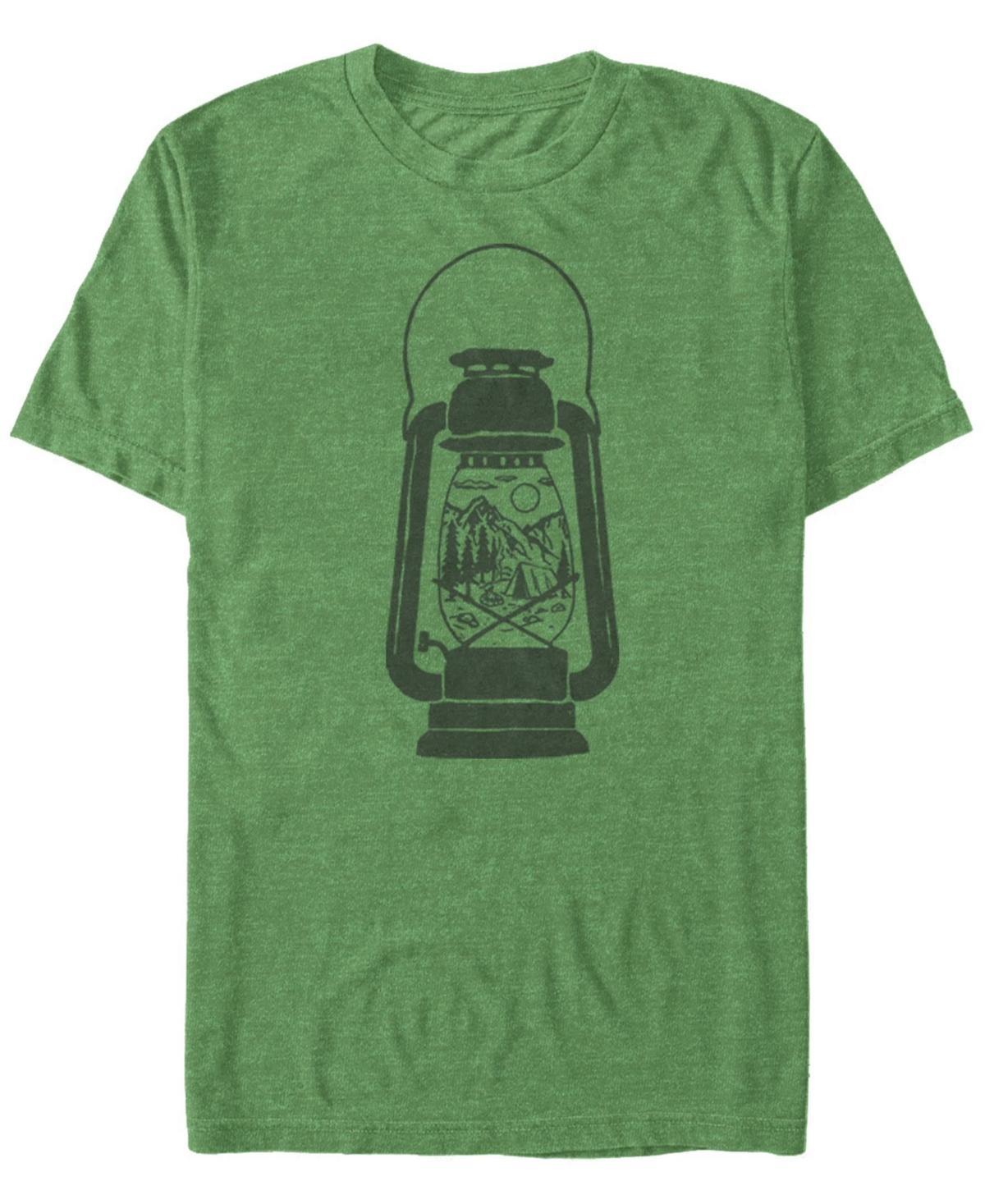 Mens Camping Lantern Great Outdoors Vintage Graphic Tee Kelly Grey Product Image