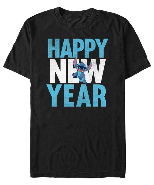 Fifth Sun Mens Lilo Stitch New Year Short Sleeves T-shirt Product Image