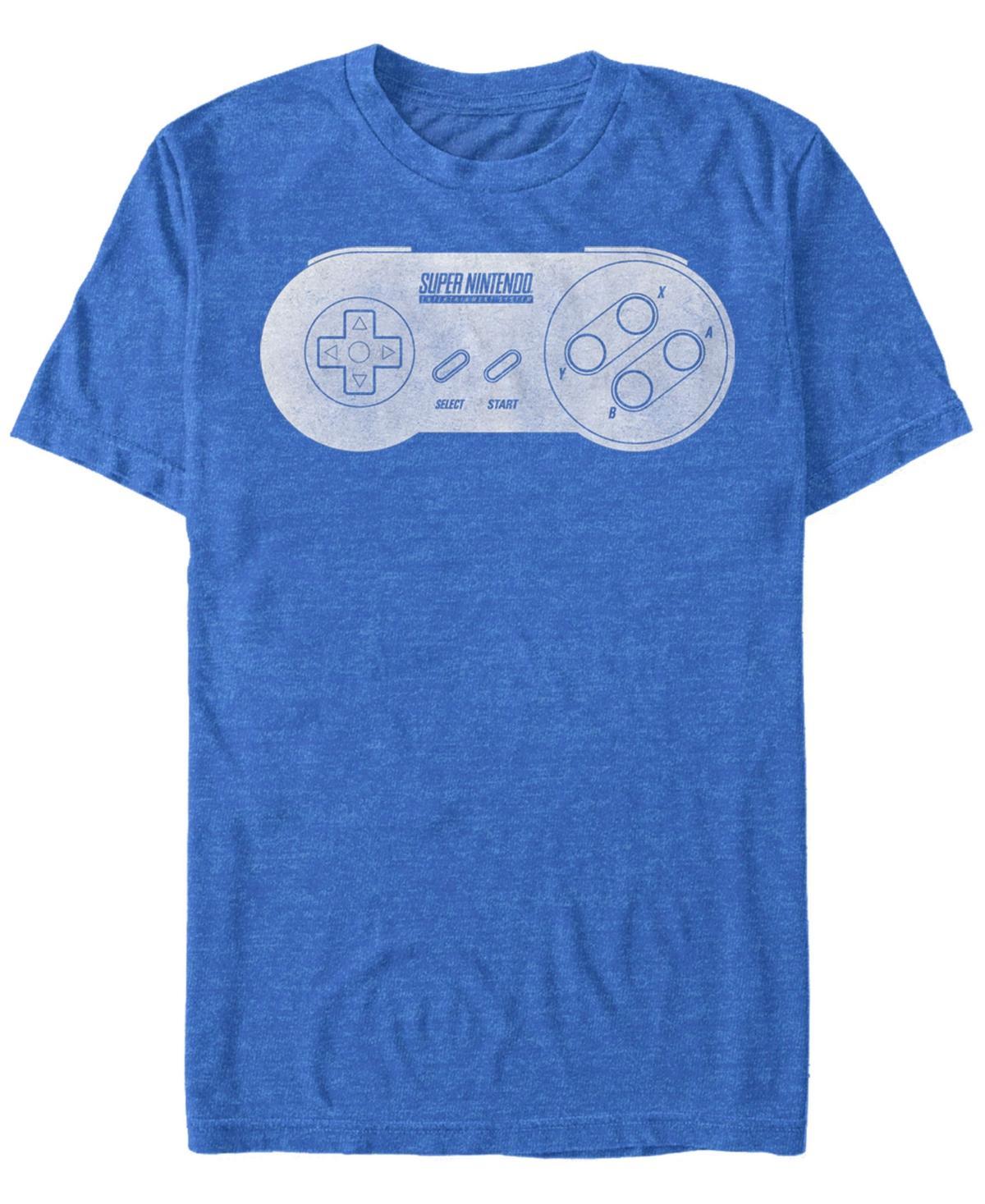 Mens Nintendo SNES Light Lines Controller Tee Royal Grey Product Image