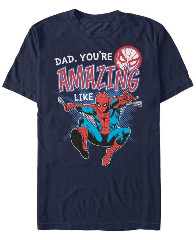 Mens Spider-Man Amazing Dad Tee Blue Product Image