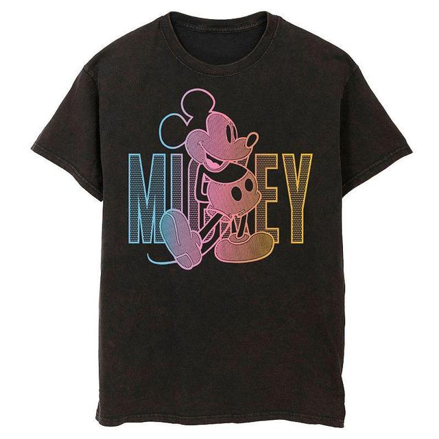 Disneys Mickey Mouse Mens Gradient Outline Graphic Tee Black Product Image