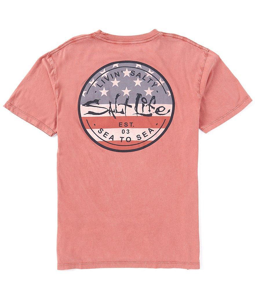 Salt Life Short Sleeve Sea Stars & Stripes Graphic T-Shirt Product Image