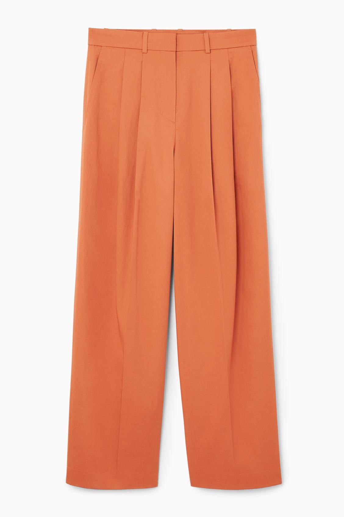 WIDE-LEG TAILORED TWILL PANTS Product Image