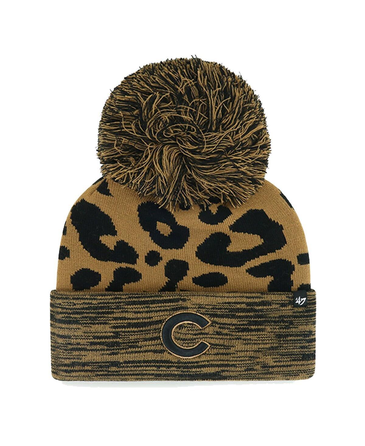 Womens 47 Chicago Cubs Leopard Rosette Cuffed Knit Hat with Pom Product Image