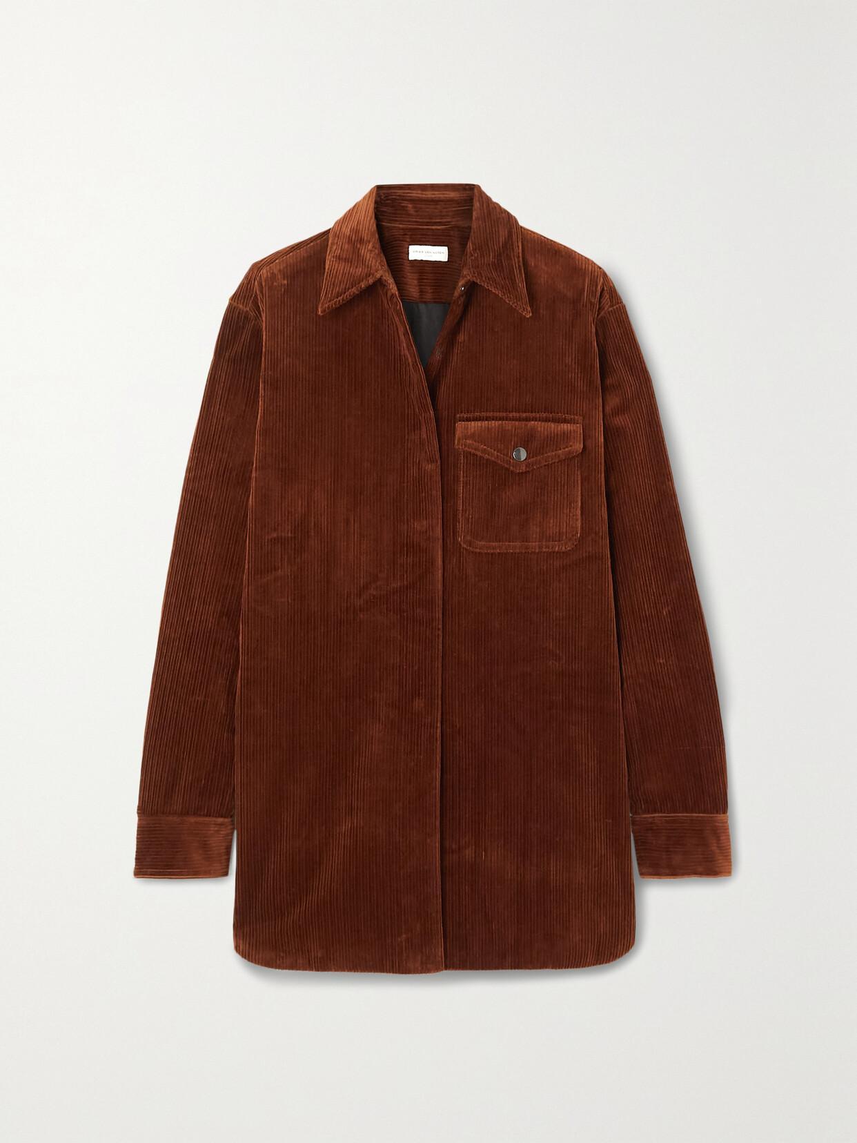 Corduroy Shirt In 706 Cognac Product Image