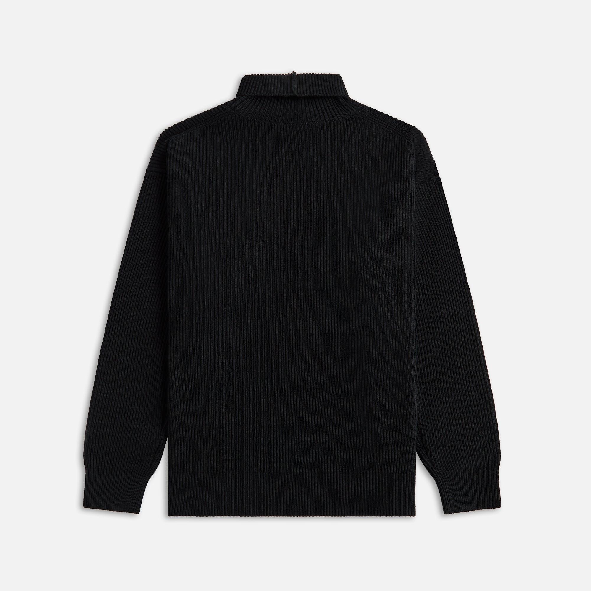 Auralee Super Fine Wool Rib Knit Turtleneck - Black Male Product Image