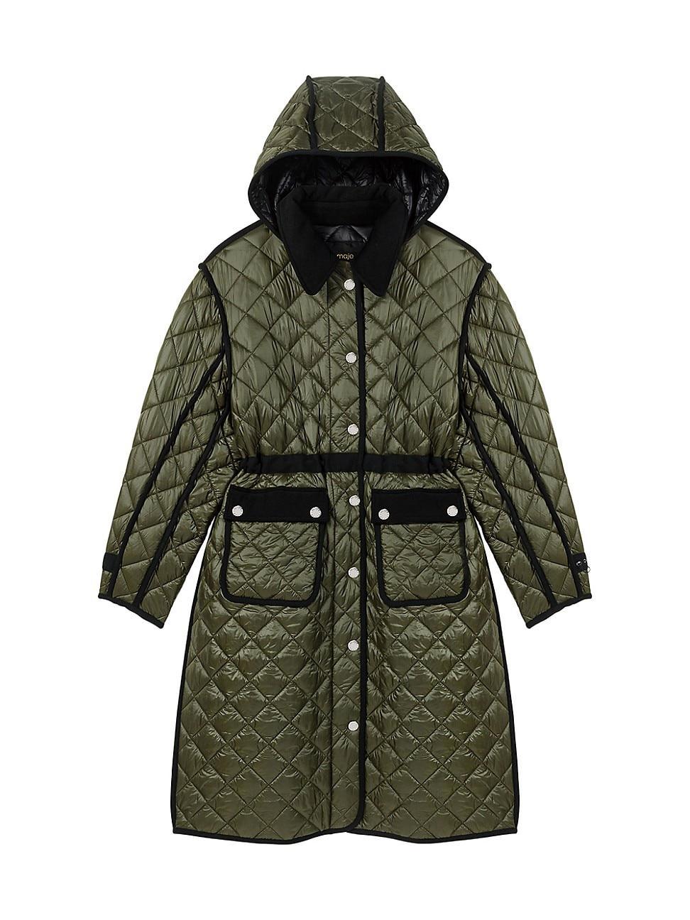 Womens Contrast Quilted Puffer Jacket Product Image