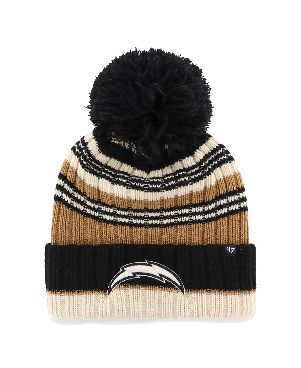 Womens 47 Natural Los Angeles Chargers Barista Cuffed Knit Hat with Pom Product Image