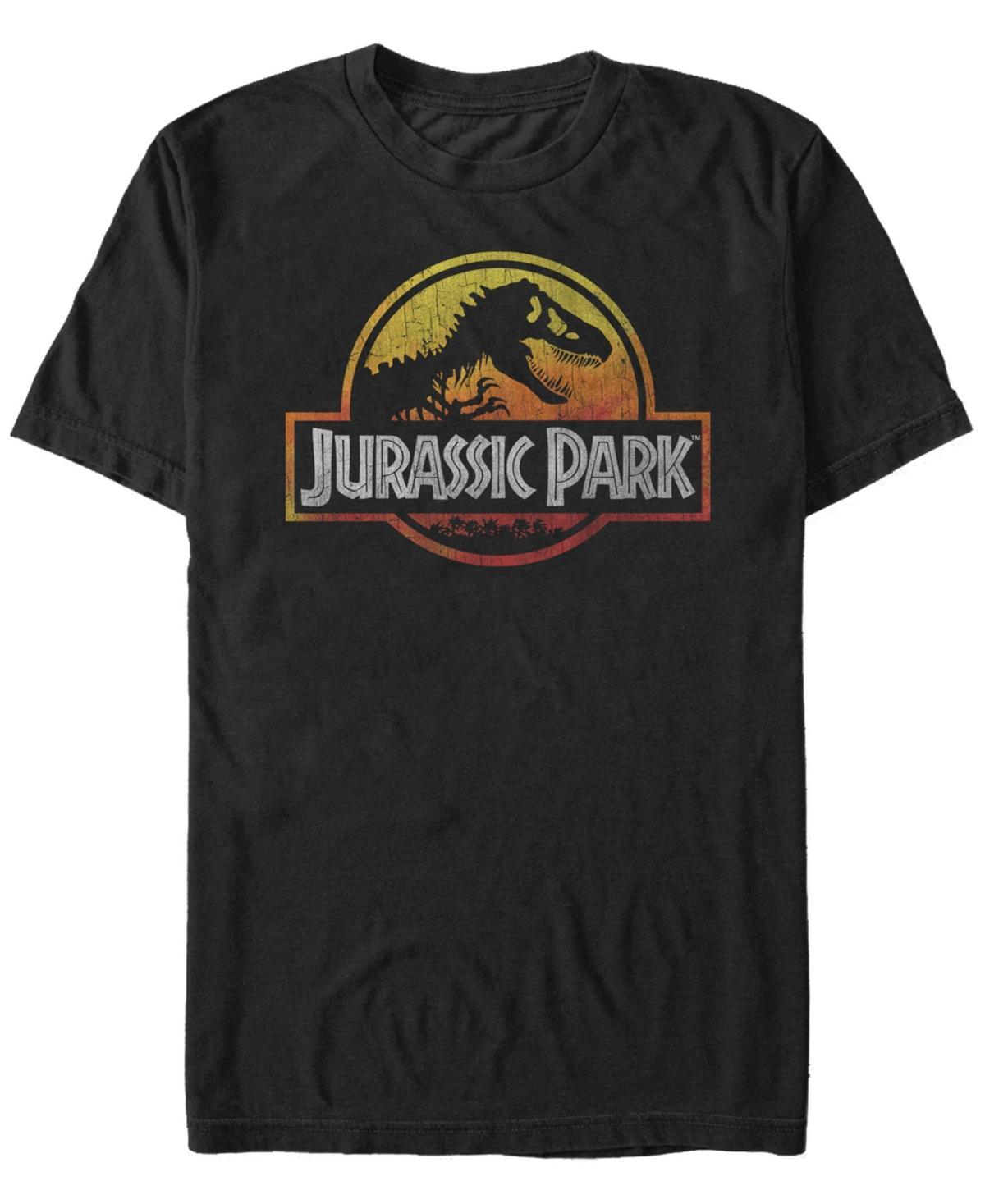 Fifth Sun Jurassic Park Mens Fiery Gradient Logo Short Sleeve T-Shirt Product Image