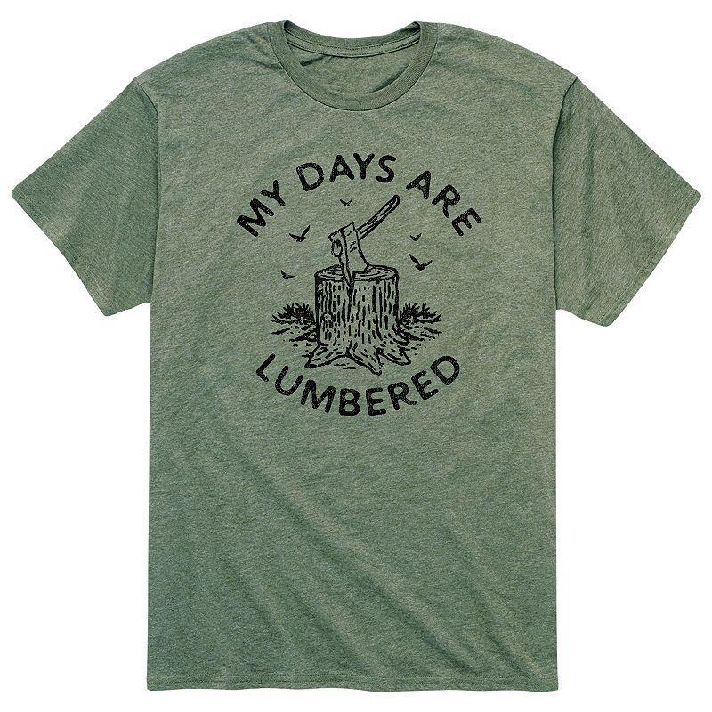 Mens My Days Are Lumbered Tee Grey Military Green Product Image