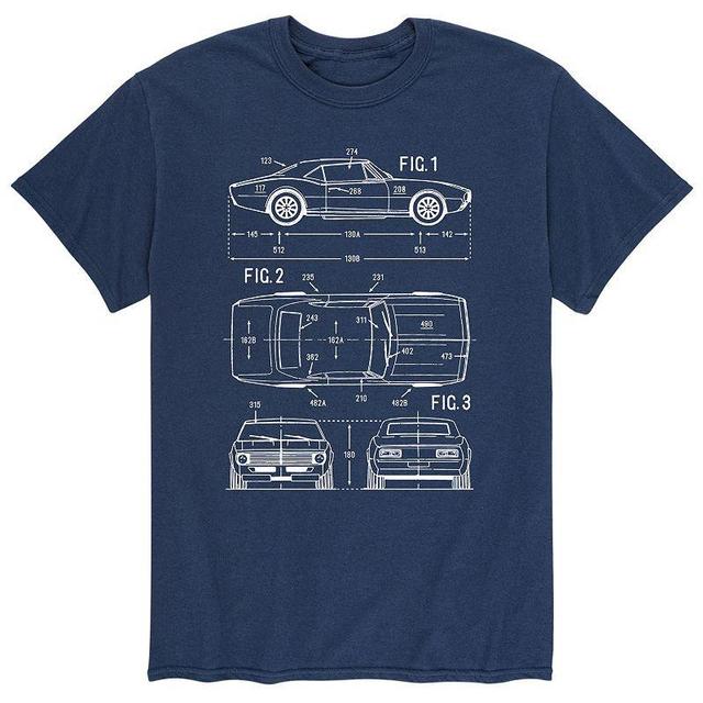 Mens Vintage Car Rendering Tee Product Image