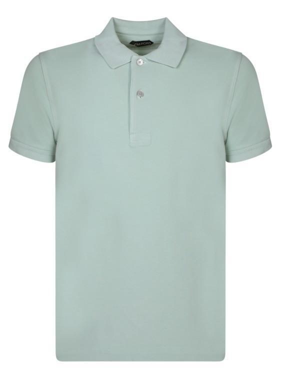 Cotton Pique Polo Shirt In Green Product Image