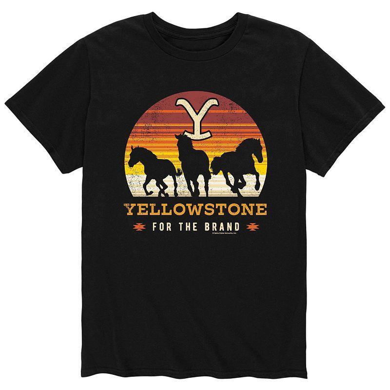 Mens Yellowstone Wild Horses Tee Blue Product Image