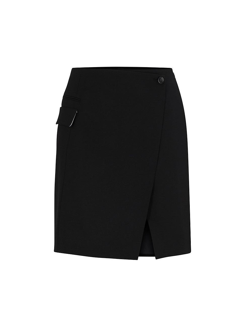 Womens Wrap Front Skirt in Virgin Wool Product Image