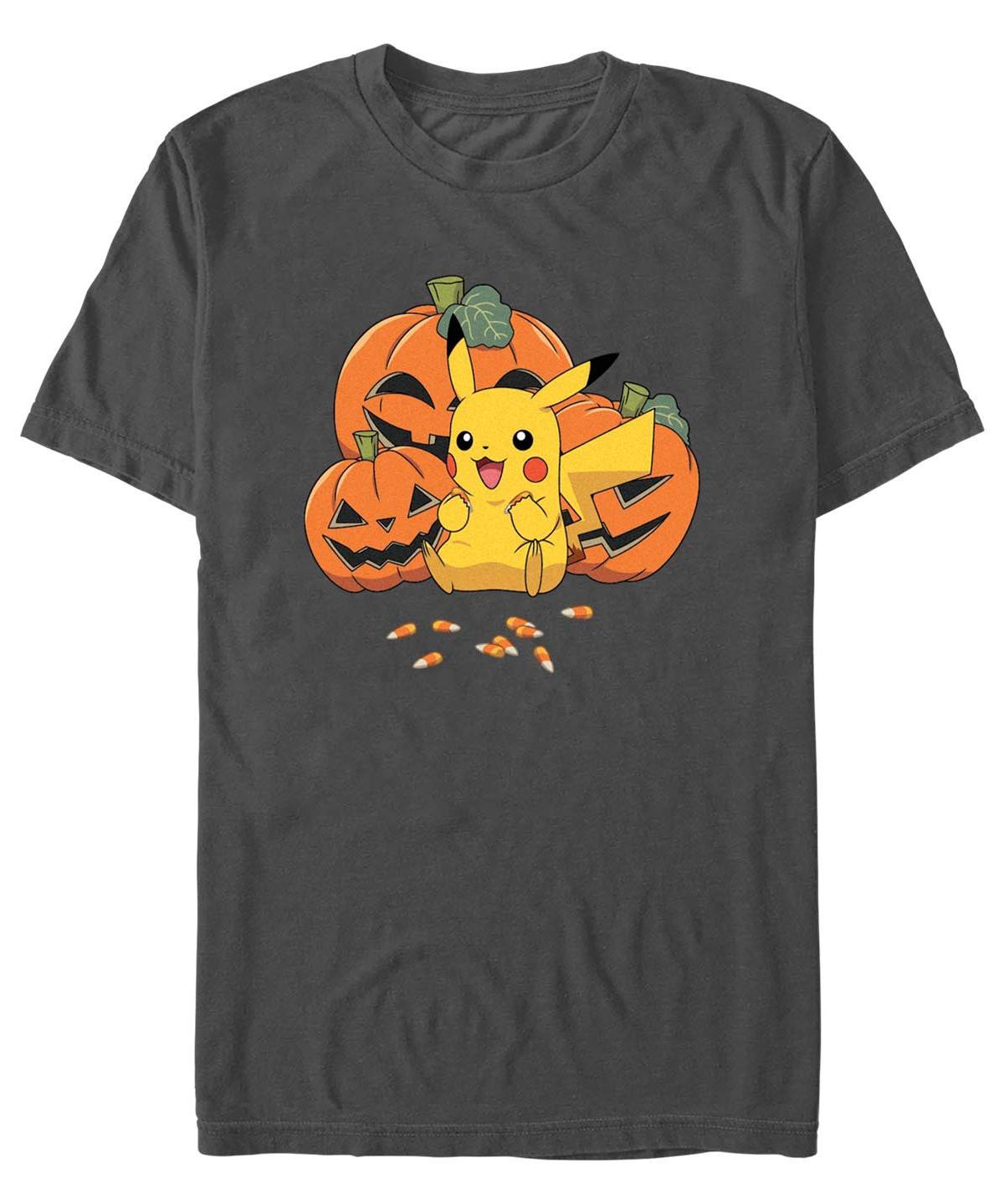 Mens Pokmon Pikachu Sitting With Candy Corn Tee Grey Product Image