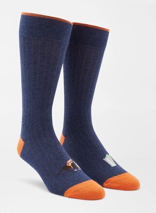 Peter Millar Mens Off to the Races Crew Sock | Color: Navy | Size: OS Product Image