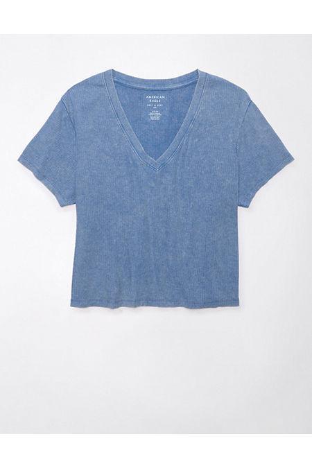 AE Soft Sexy Cropped V-Neck T-Shirt Womens Product Image