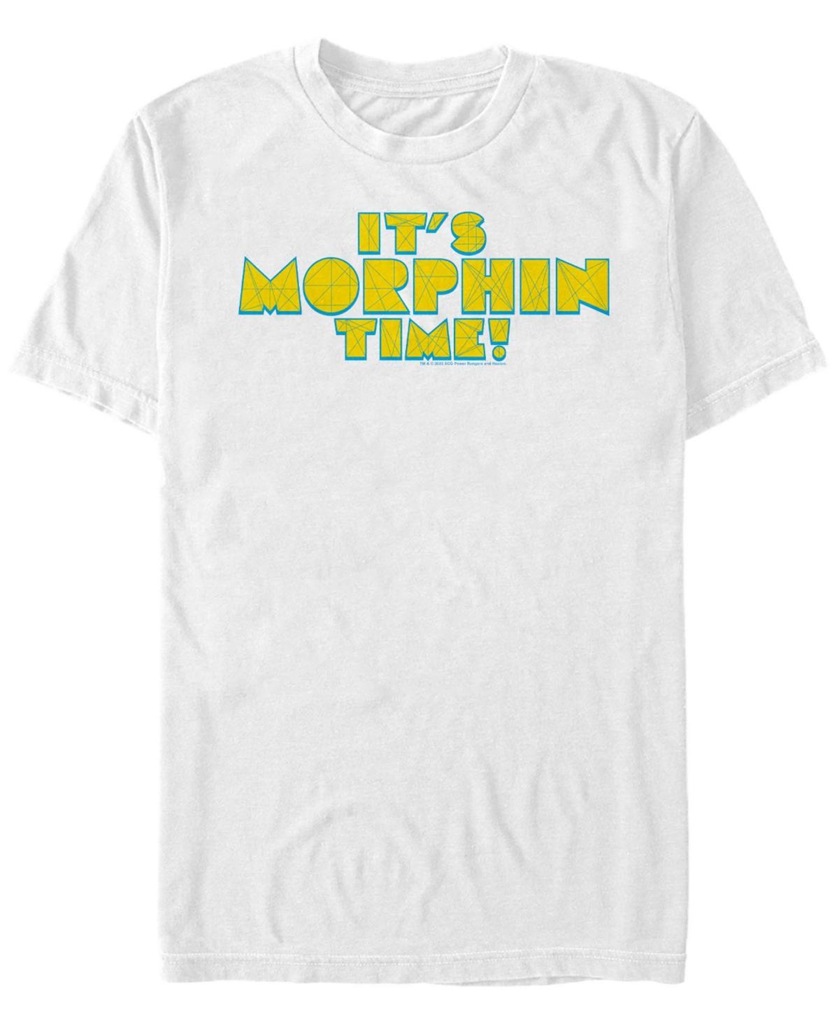 Mens Power Rangers Its Morphin Time Polygon Text Tee White Product Image