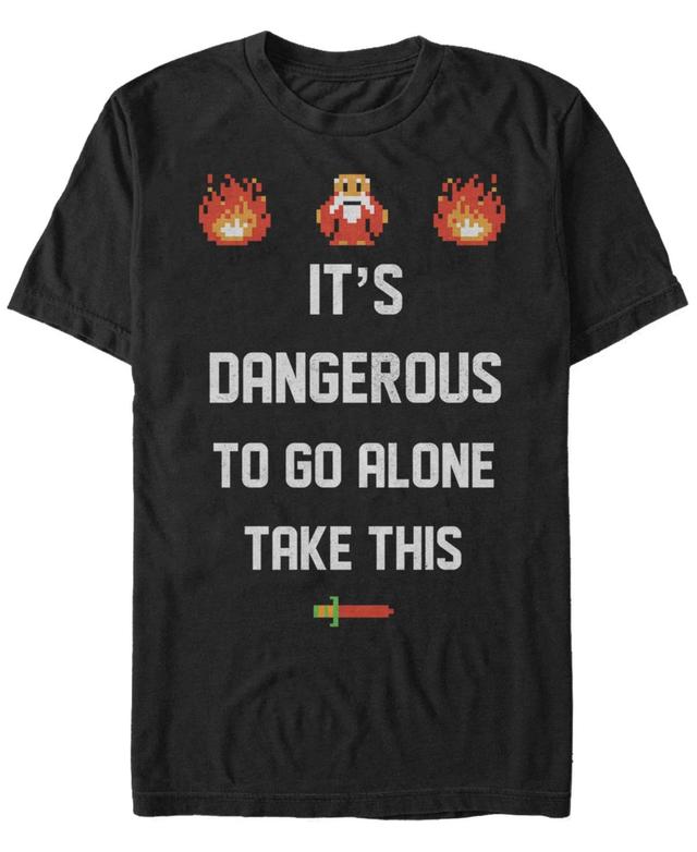 Nintendo Mens Legend of Zelda Its Dangerous To Go Alone Quote Short Sleeve T-Shirt Product Image