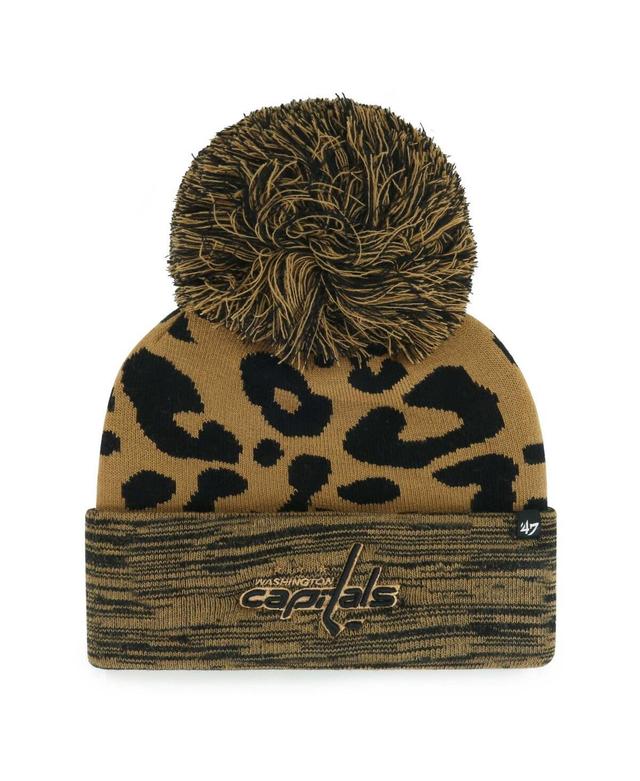 Womens 47 Brand Leopard Washington Capitals Rosette Cuffed Knit Hat with Pom Product Image