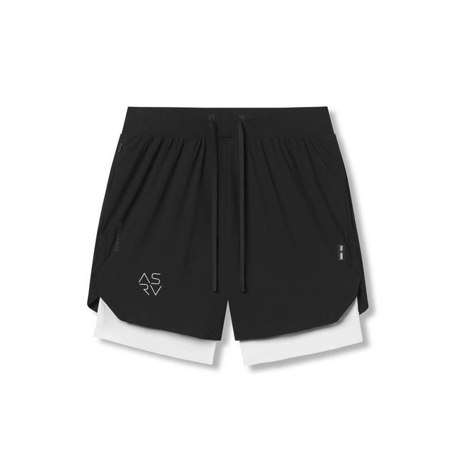 0866. Tetra-Lite™ 7" Liner Short - Black "Cyber"/White Product Image