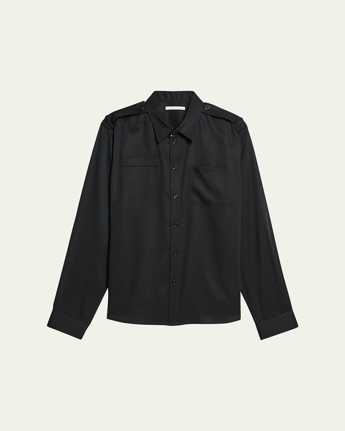 Mens Epaulette Button-Front Shirt Product Image