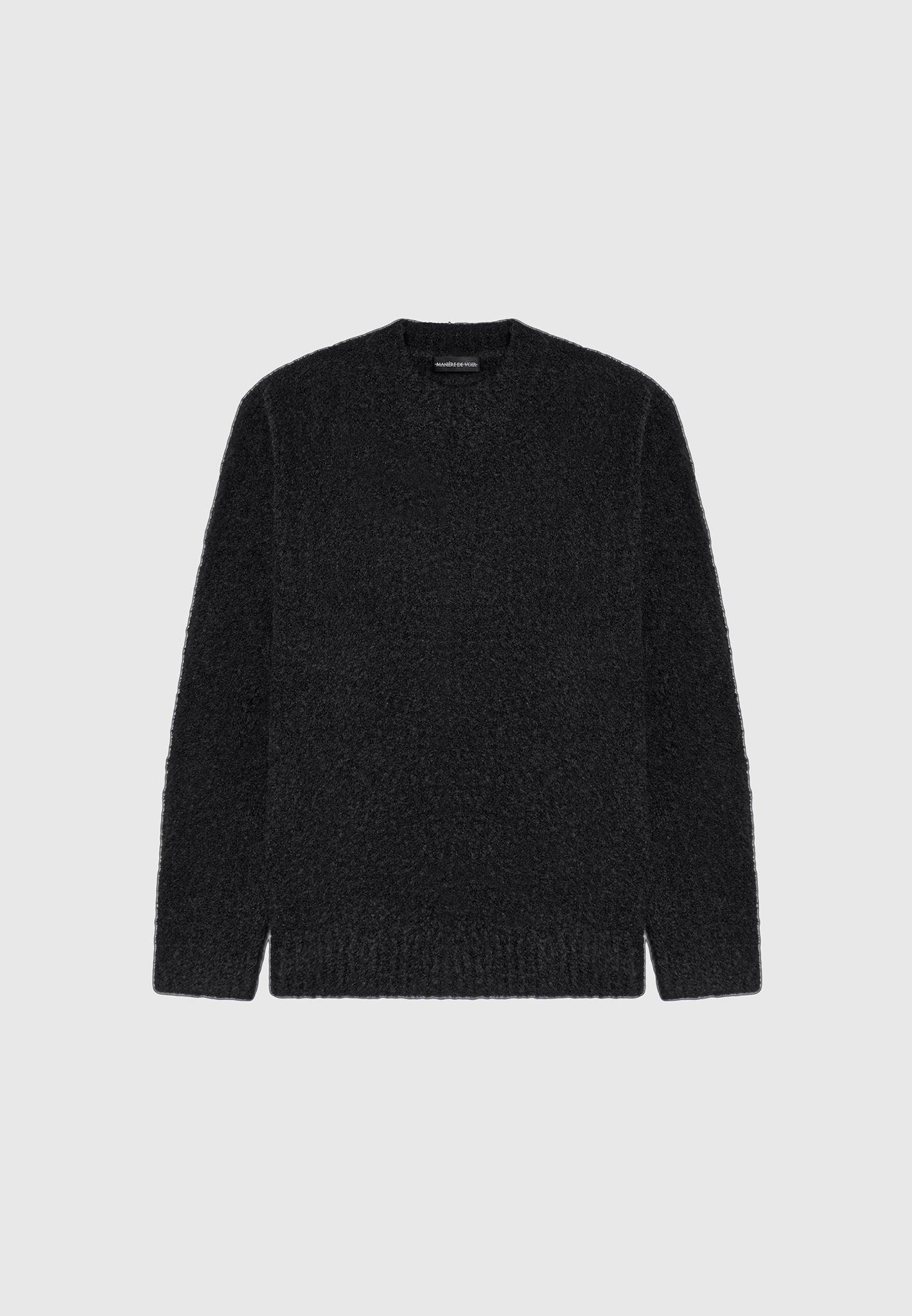 Boucle Knit Jumper - Black Male Product Image