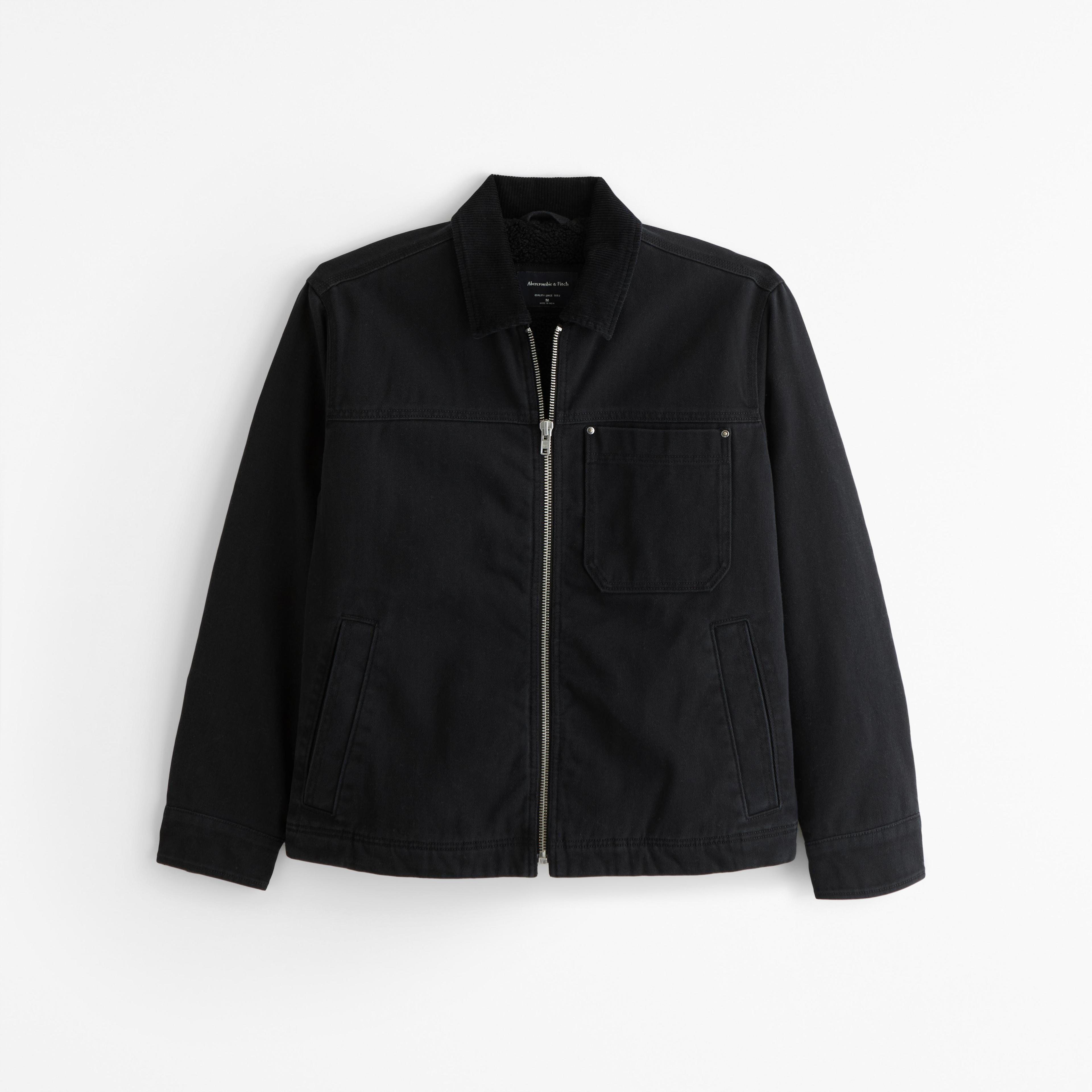 Flannel-Lined Zip Workwear Jacket Product Image