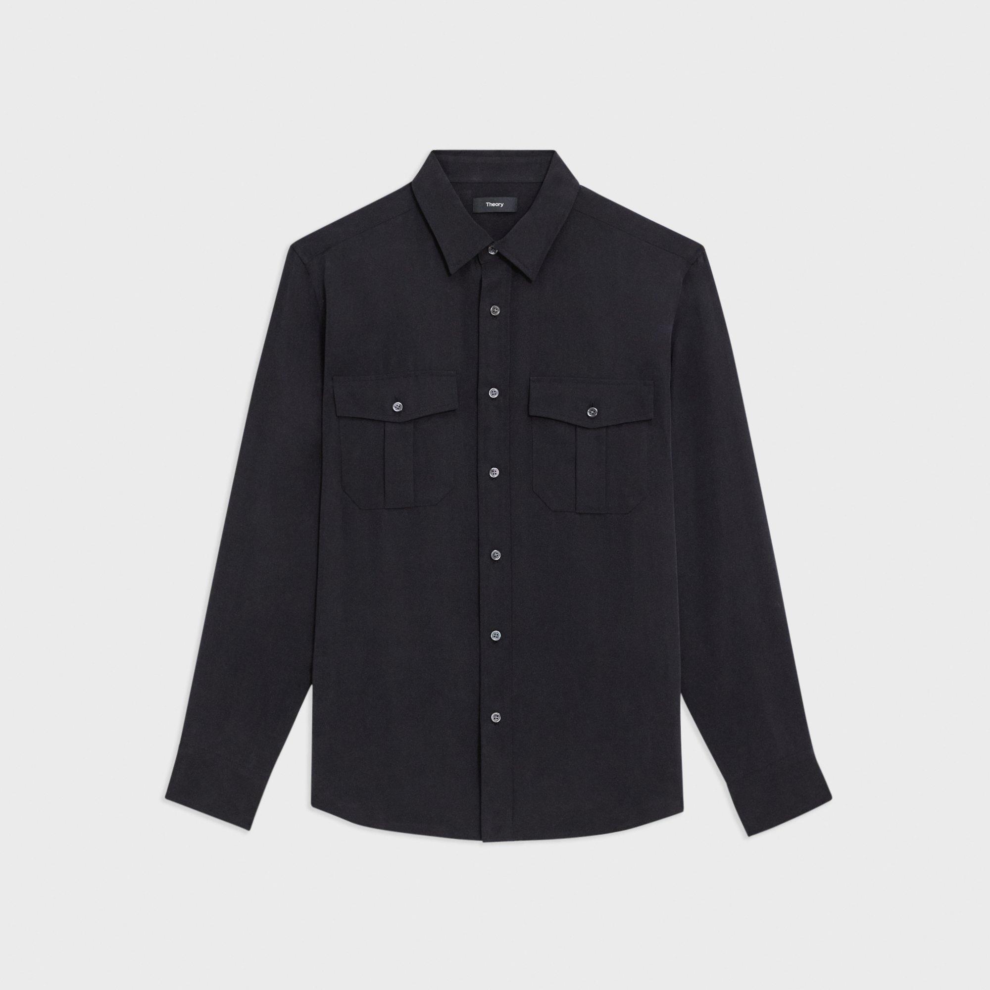 Fluid Twill Military Shirt | Theory Product Image