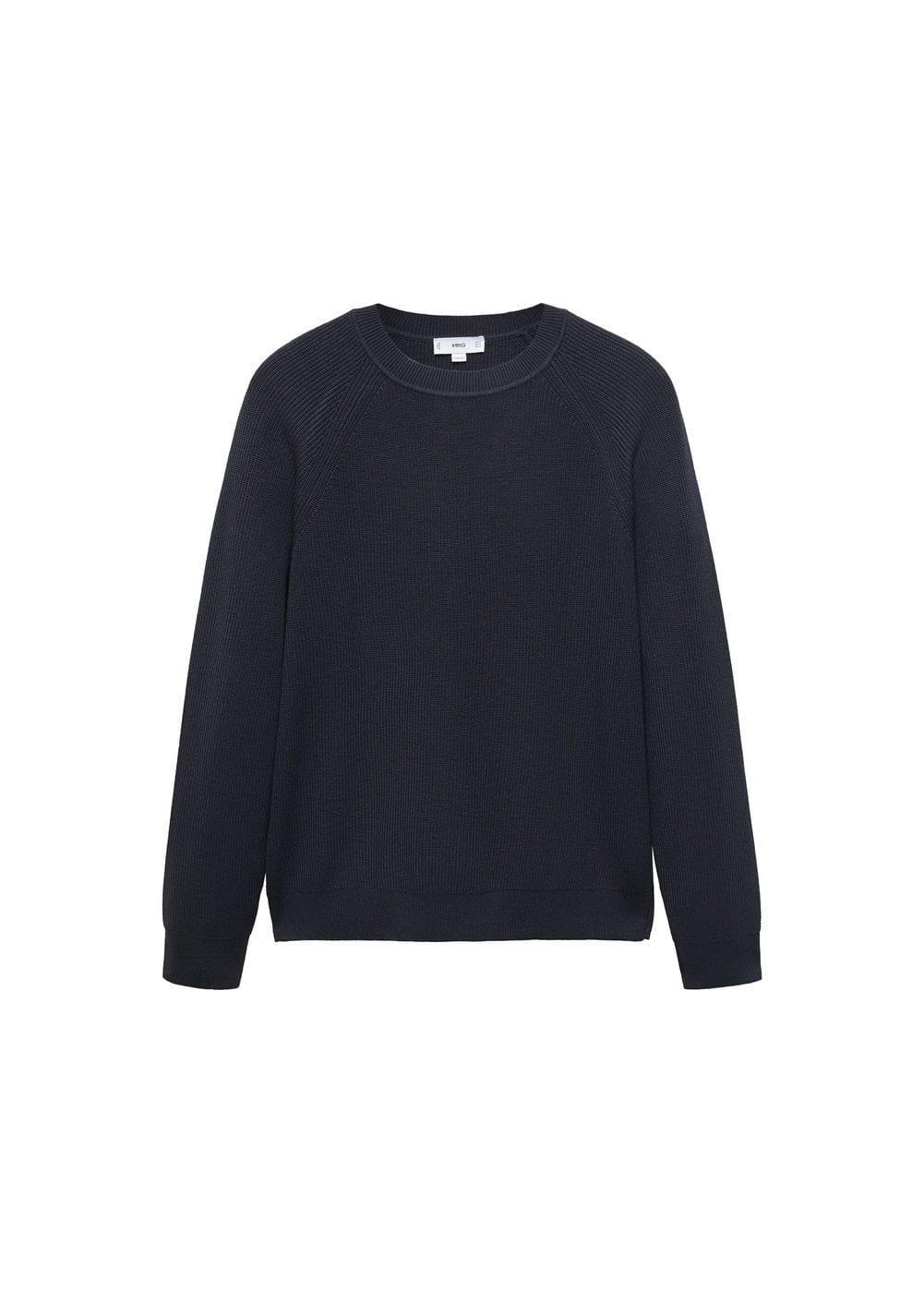 MANGO MAN - Ribbed round-neck sweater dark navyMen Product Image