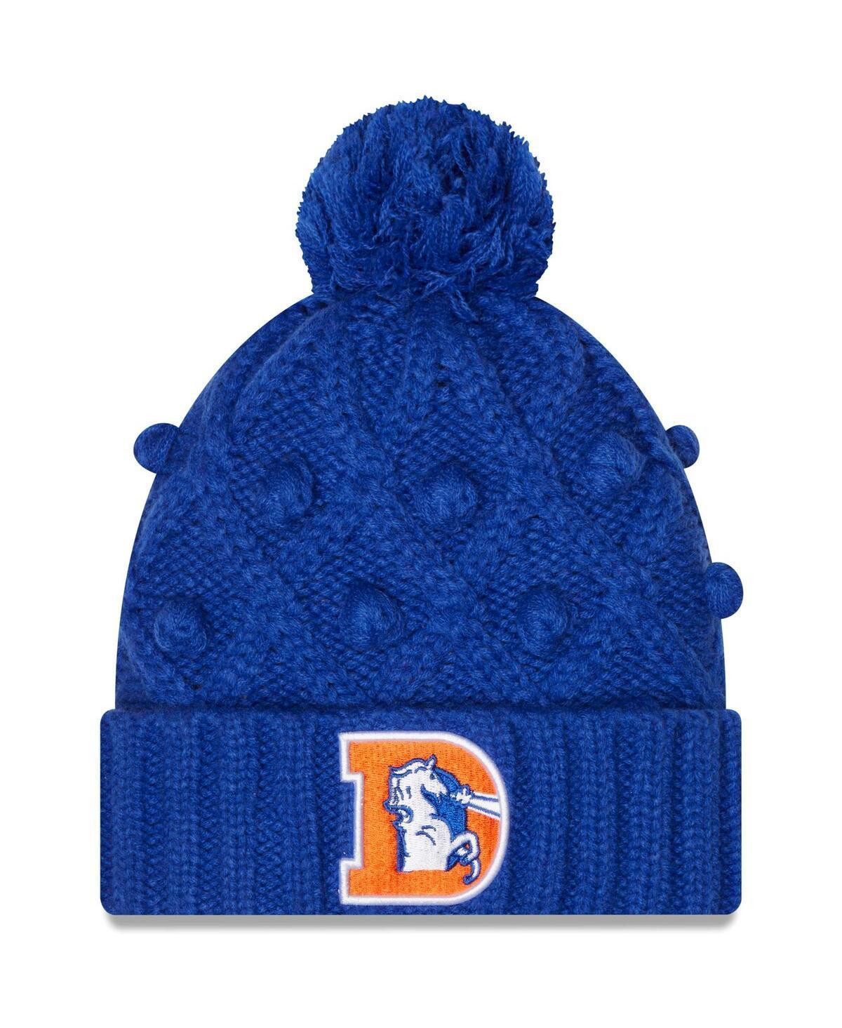 Womens New Era Royal Denver Broncos Toasty Cuffed Knit Hat with Pom Product Image