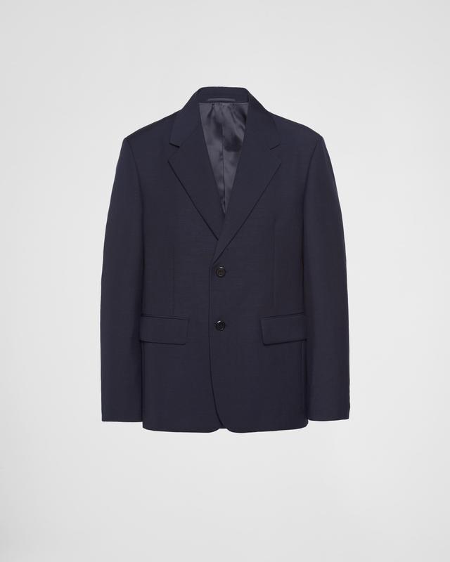 Single-breasted wool and mohair jacket Product Image