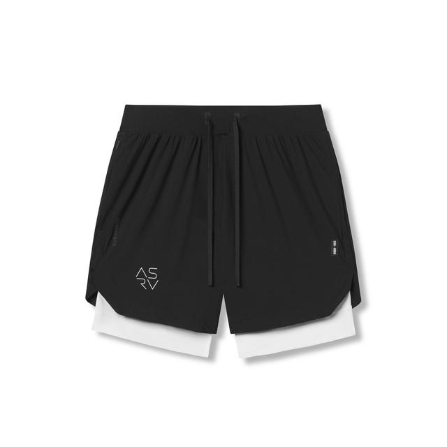 0866. Tetra-Lite™ 7" Liner Short - Black "Cyber"/White Product Image