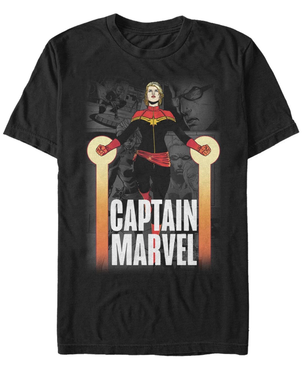 Marvel Mens Comic Collection Captain Marvel Short Sleeve T-Shirt Product Image