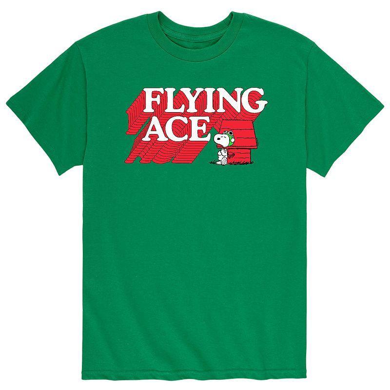 Mens Peanuts Snoopy Flying Ace Tee Green Product Image