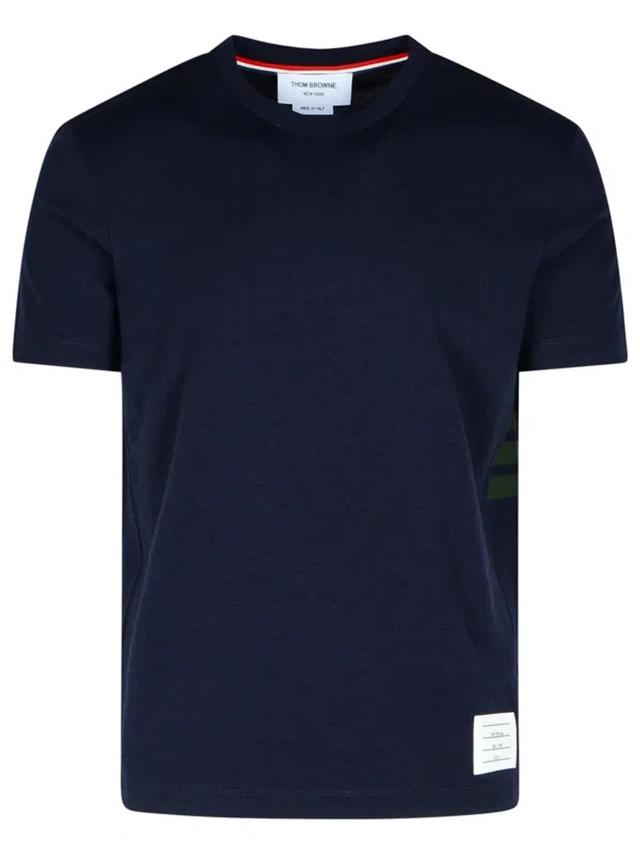 4 Bar Navy Wool T-shirt In Blue Product Image