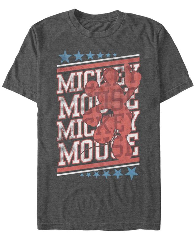 Mens Mickey Classic Mickey Vintage Stacker Poster Tee Dark Grey Product Image