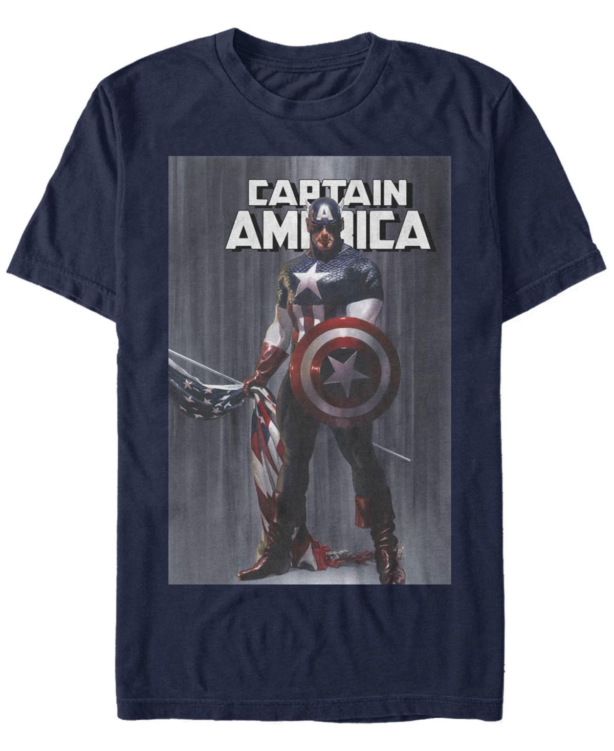 Mens Captain America Tee Blue Product Image