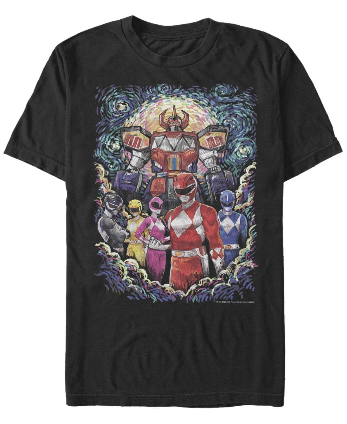 Mens Power Rangers Starry Night Style Poster Tee Product Image