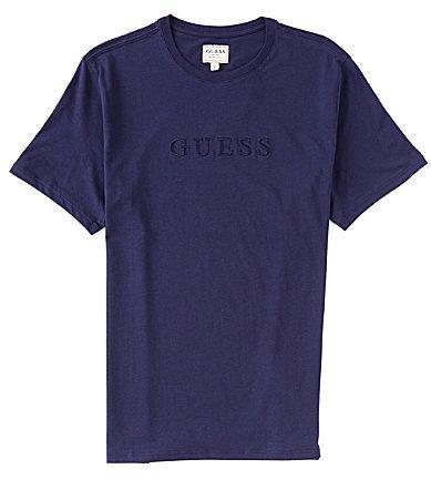 Guess Short-Sleeve Embroidered-Logo Pima T Product Image