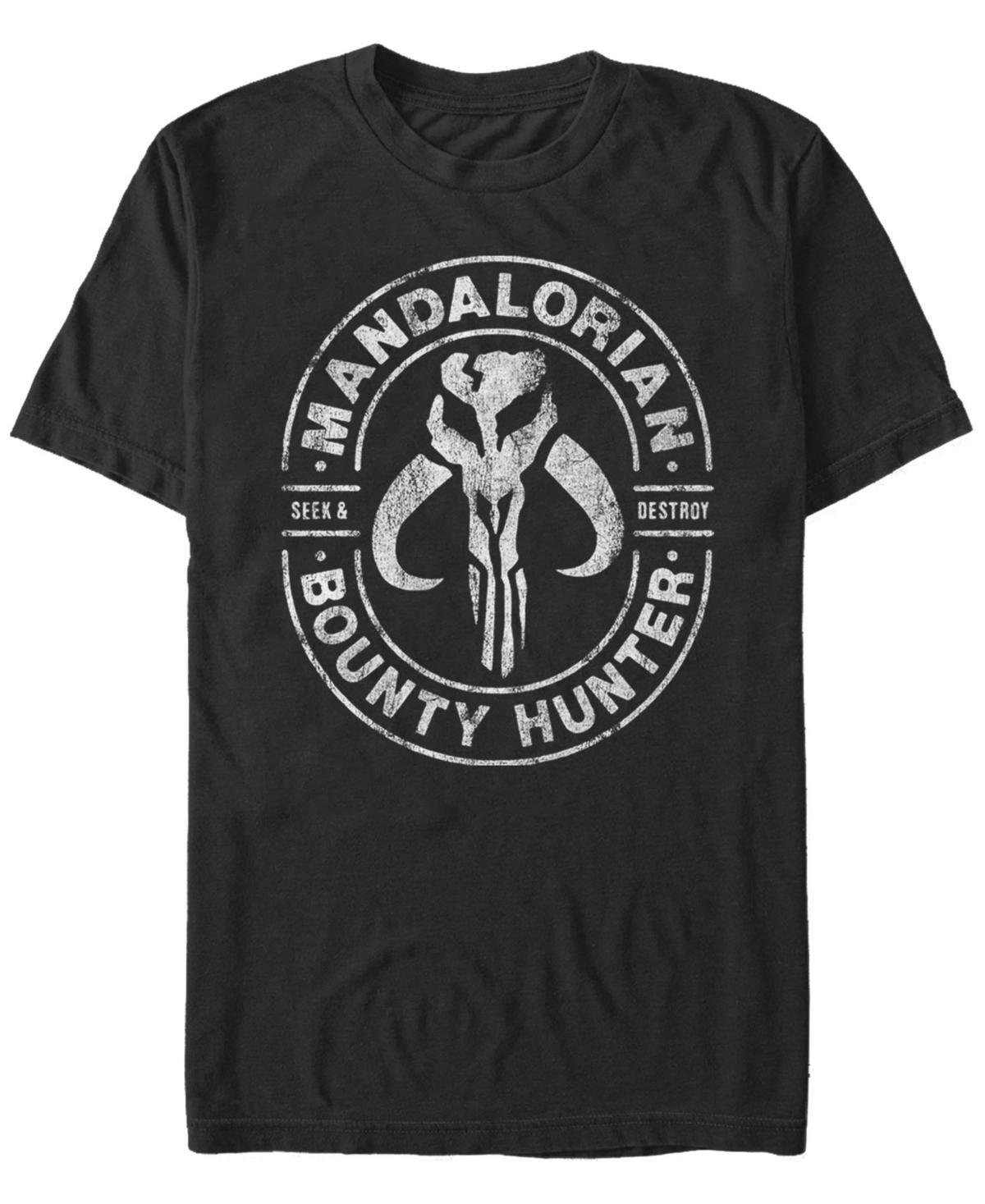 Mens Star Wars The Mandalorian Bounty Hunter Seek Destroy Short Sleeve T-Shirt Product Image