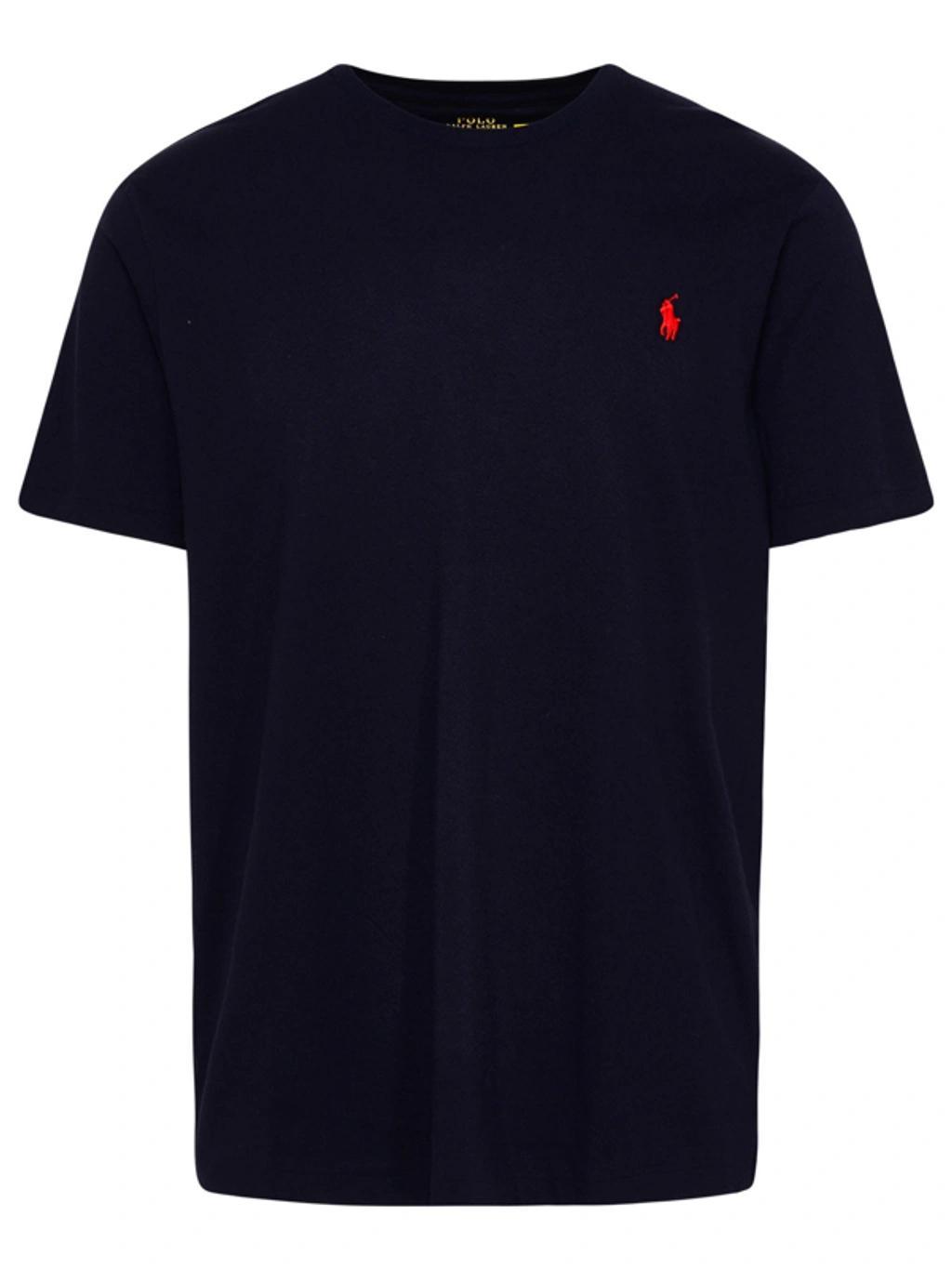 Logo-embroidered Cotton-jersey T-shirt In Spring Navy Heather Product Image